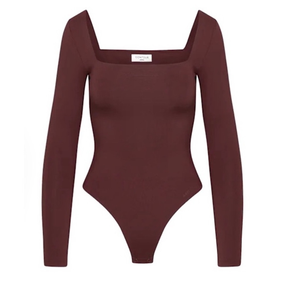 ARITZIA Contour square neck long sleeve bodysuit sumac NWOT